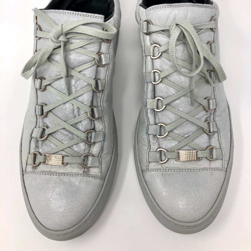 Balenciaga gray leather men’s sneakers US10